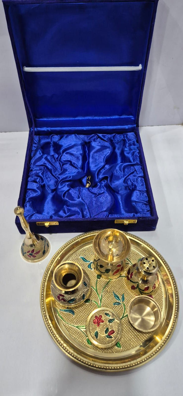MEENA POOJA THALI SET WITH VALVET BOX