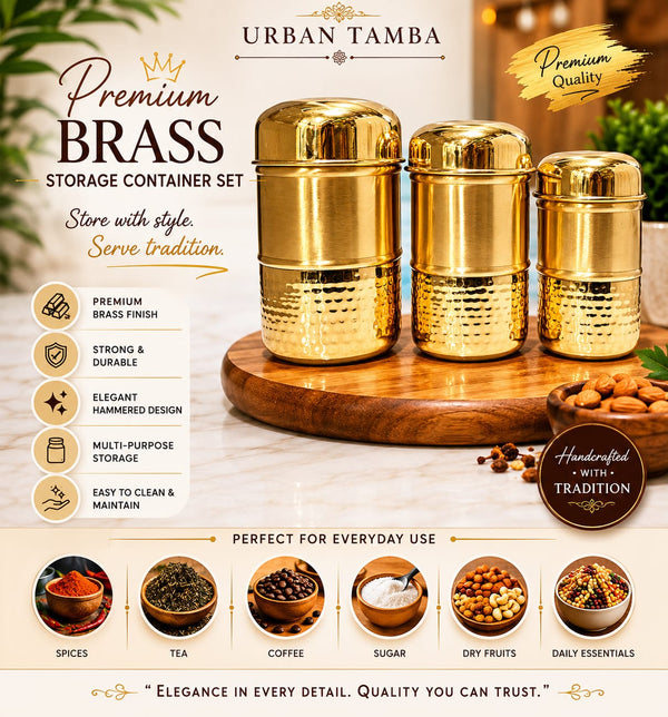 BRASS TEA SUGAR COFFEE BOX