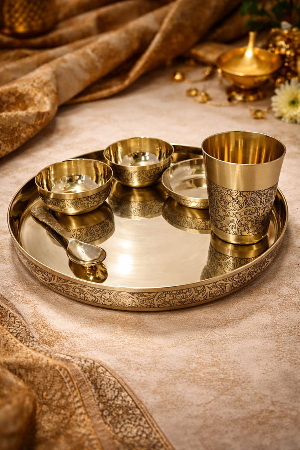 ANTIQUE KANSA THALI SET (6 PCS SET)
