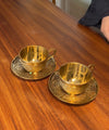 BRASS TEA CUP PLATE SET (2PC)