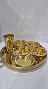 BRASS BORDER THALI SET 7 PCS SET