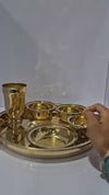 BRASS BORDER THALI SET 7 PCS SET