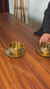 BRASS TEA CUP PLATE SET (2PC)